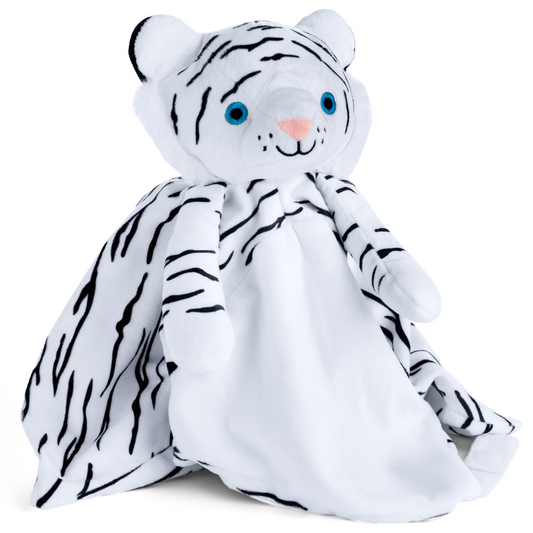 main image of love by emi white noise and lullaby comforter Delly the White Tiger lovey  